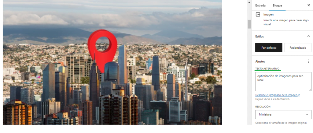 optimización de imágenes para seo local